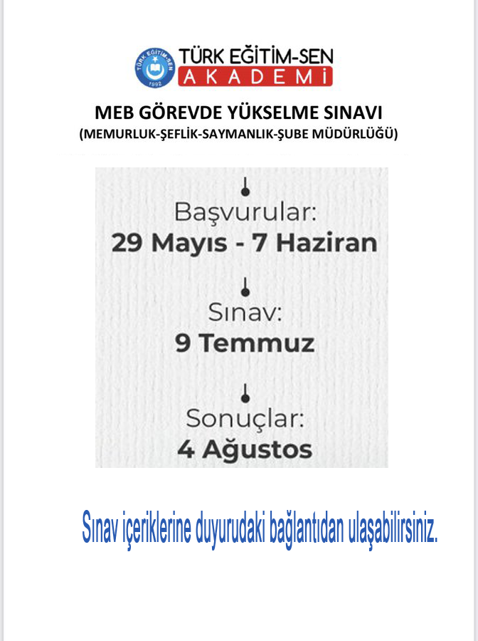 MEB Görevde Yükselme Sınavı Hazırlık İçerikleri